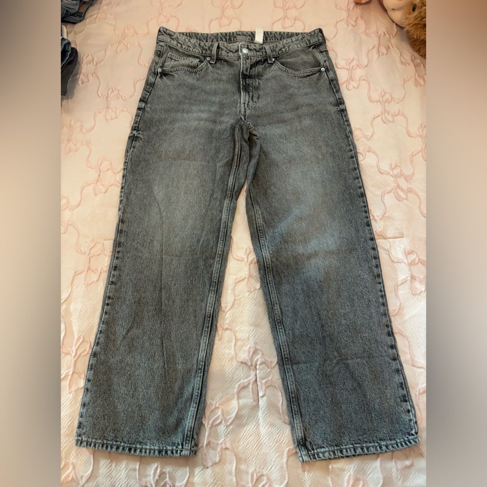 H&M Black and Gray Low-Rise Baggy  Jeans